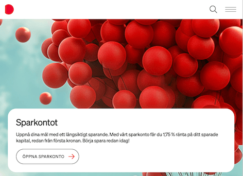 Skärmbild Marginalen Bank sparkonton hemsida